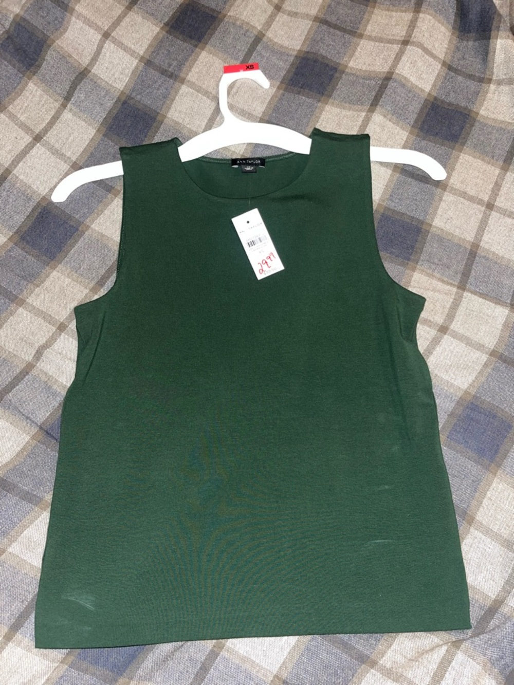 Ann Taylor Sleeveless Dark Green Shell Tank